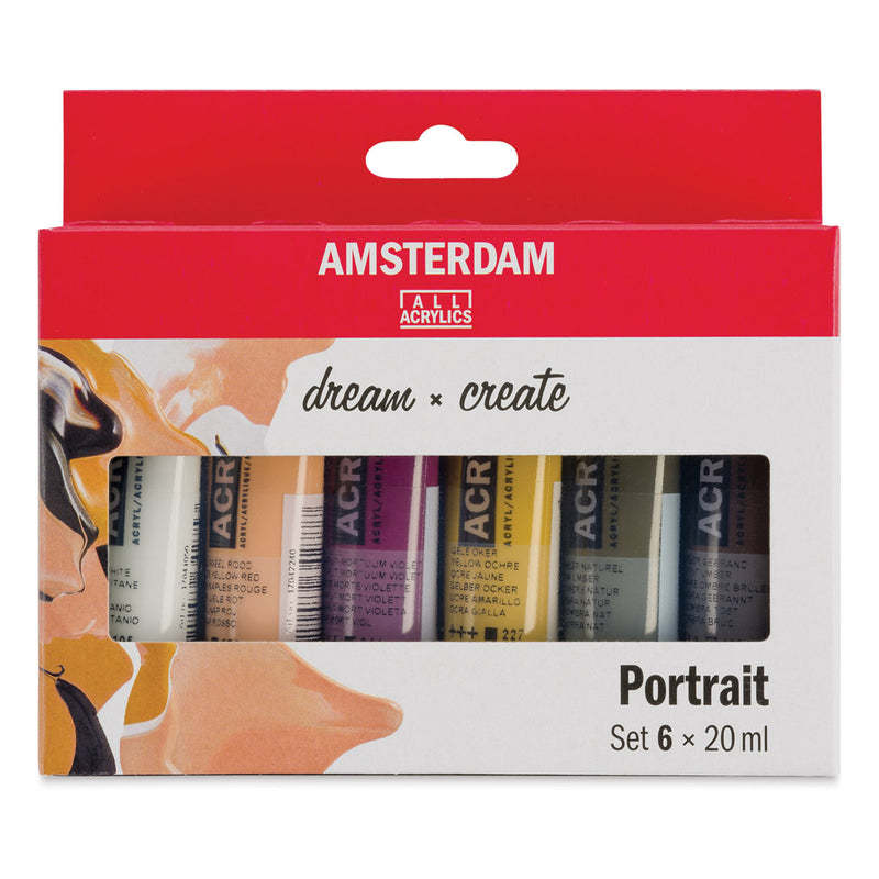 Amsterdam Standard Series Acrylic Paint Set, 20ml, 6-Colors, Portrait