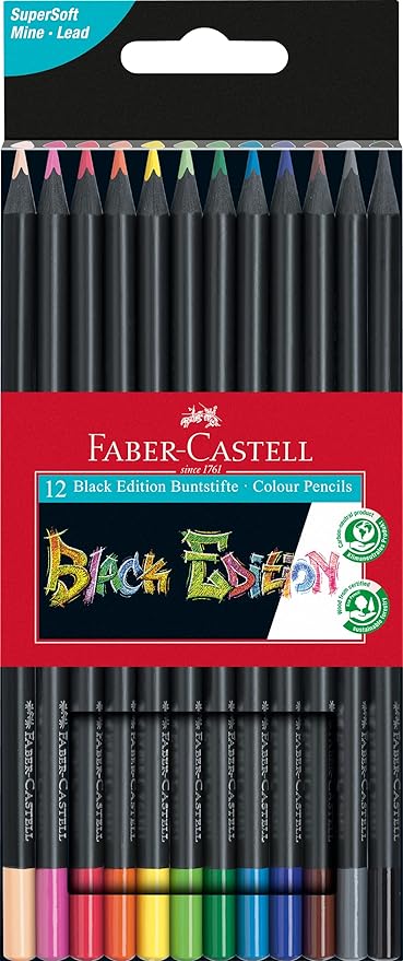 Faber-Castell Black Edition 12 Color Pencil Set