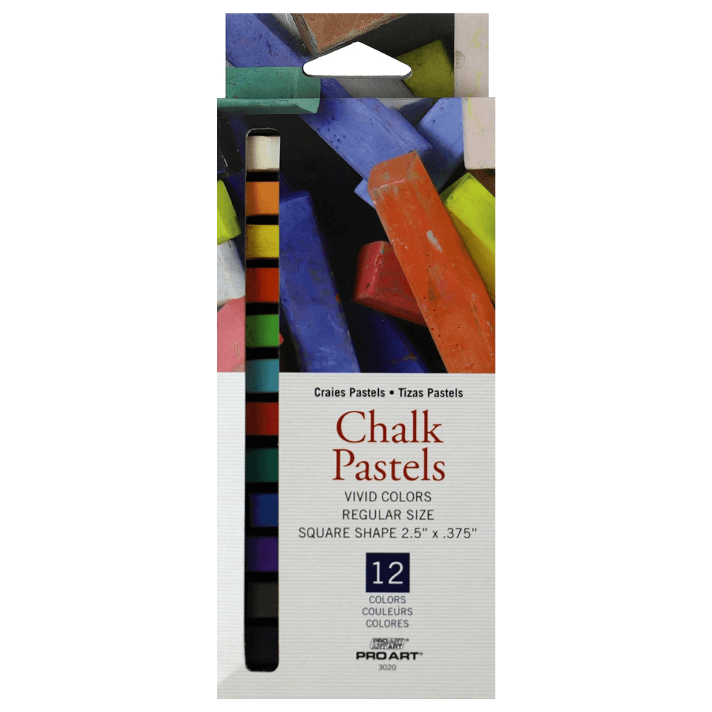 Pro Art Chalk Pastel Set Vivid Colors - 12 Count