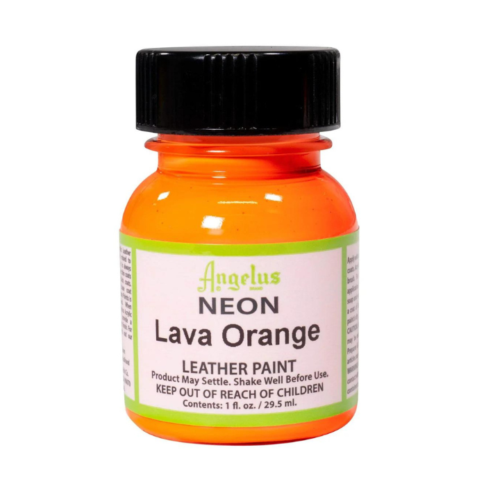 Angelus Neon Leather Paint 1oz - Lava Orange