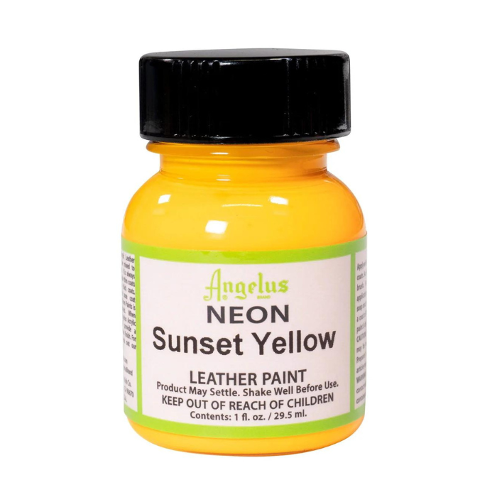 Angelus Neon Leather Paint 1oz - Sunset Yellow