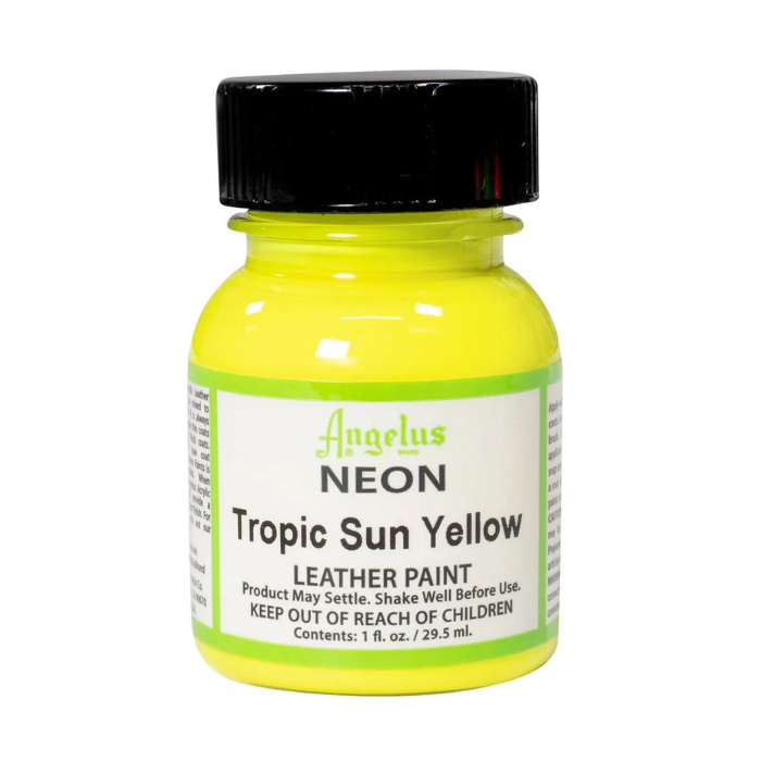 Angelus Neon Leather Paint 1oz - Tropic Sun Yellow