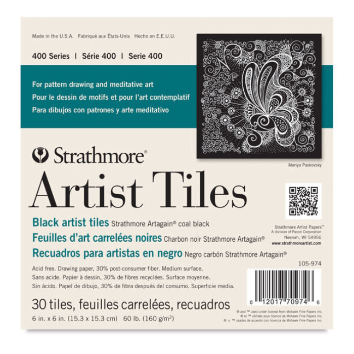 Strathmore Artist Tiles - 400 Series Black, 6" x 6"