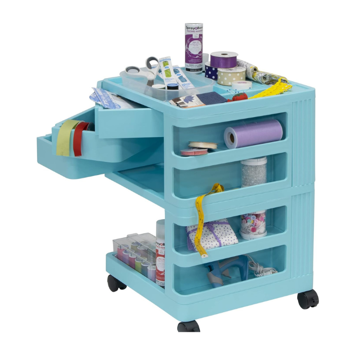 Studio Designs Kubx Pro Mobile Rotating 4-Sided Storage Organizer - Turquoise