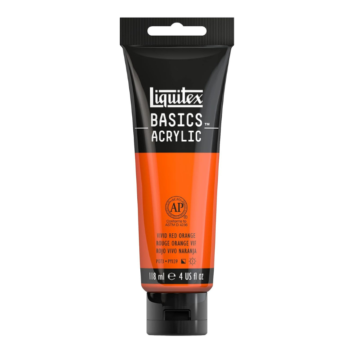 Liquitex Basics Vivid Red Orange - 4oz