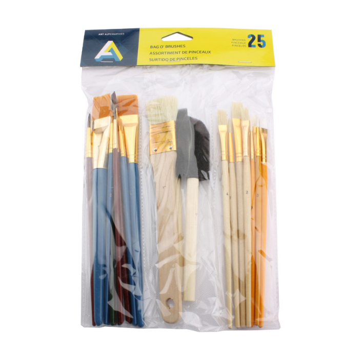 Art Alternatives Bag-O-Brushes - 25 Pieces