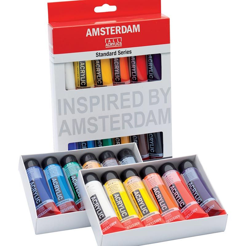 Amsterdam Standard Series Acrylic Paint Set, 12 - Colors - Guiry's