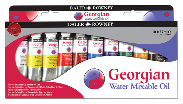 Daler-Rowney Georgian Water Mixable Oil Set, 10-Colors, 37ml