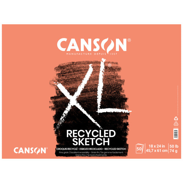 Canson XL Recycled Sketch Pad, 18 in x 24 in, 50 Sheets