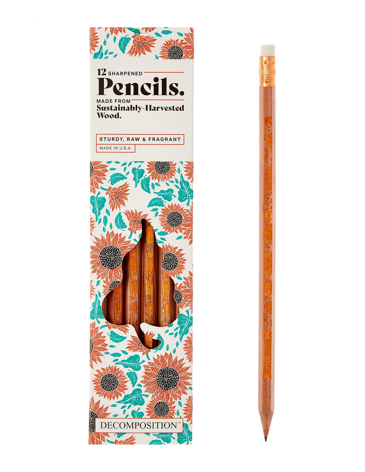 Decomposition Pencils Sunflower 12p - Guiry's