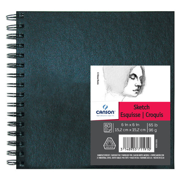 Canson Artist Series Wirebound Sketch Book, 6" x 6"