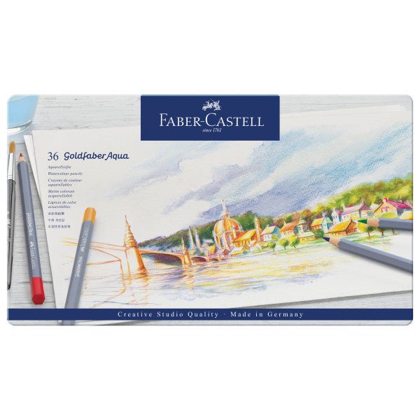 Faber - Castell Goldfaber Aqua Watercolor Pencil Tin Set, 36 - Colors - Guiry's