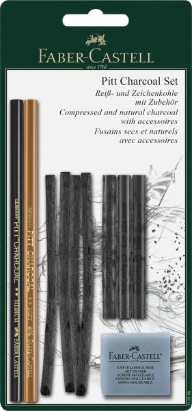 Faber - Castell PITT Charcoal Tin Set, 10 - Pencils - Guiry's