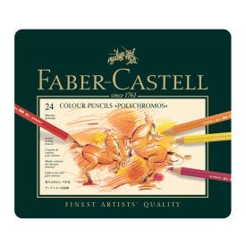 Faber - Castell Polychromos Colored Pencil Tin Set, 24 - Colors - Guiry's