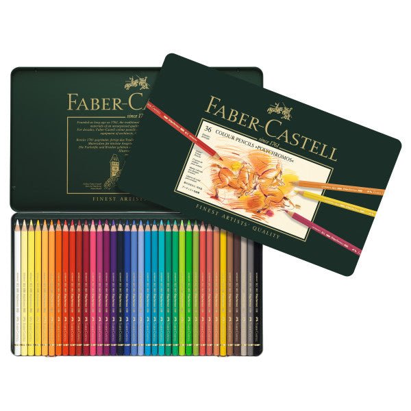 Faber - Castell Polychromos Colored Pencil Tin Set, 36 - Color - Guiry's