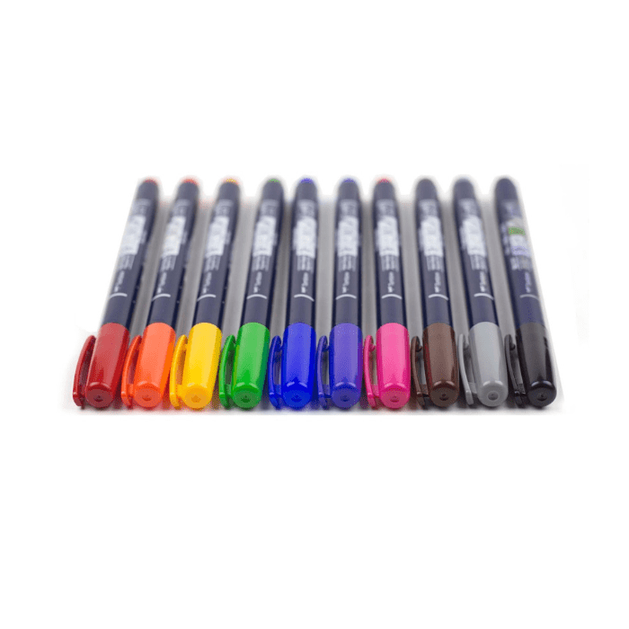 Fudenosuke Colors Brush Pen Set, 10 - Pack - Guiry's