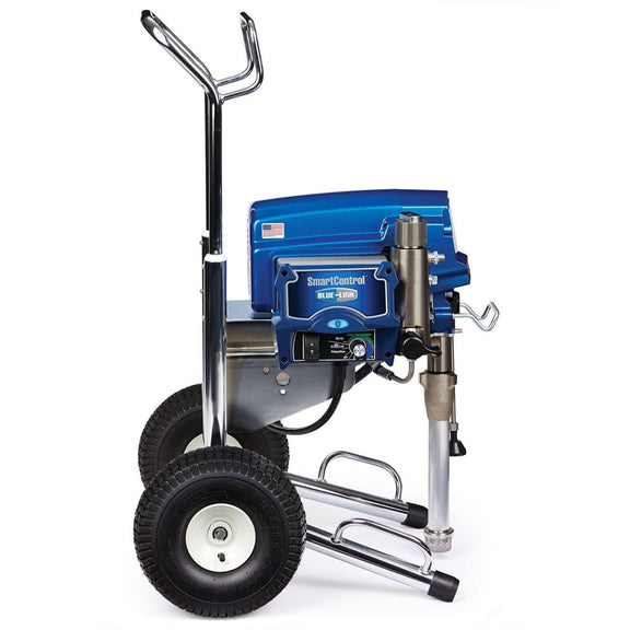 Side view of Graco Ultra Max II 695 Electric Airless Sprayer featuring SmartControl technology and BlueLink job management system