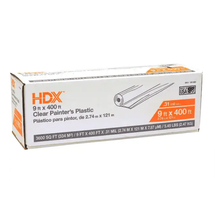 HDX 9 ft. x 400 ft. 0.31 mil High Density Plastic Painters - Guiry's