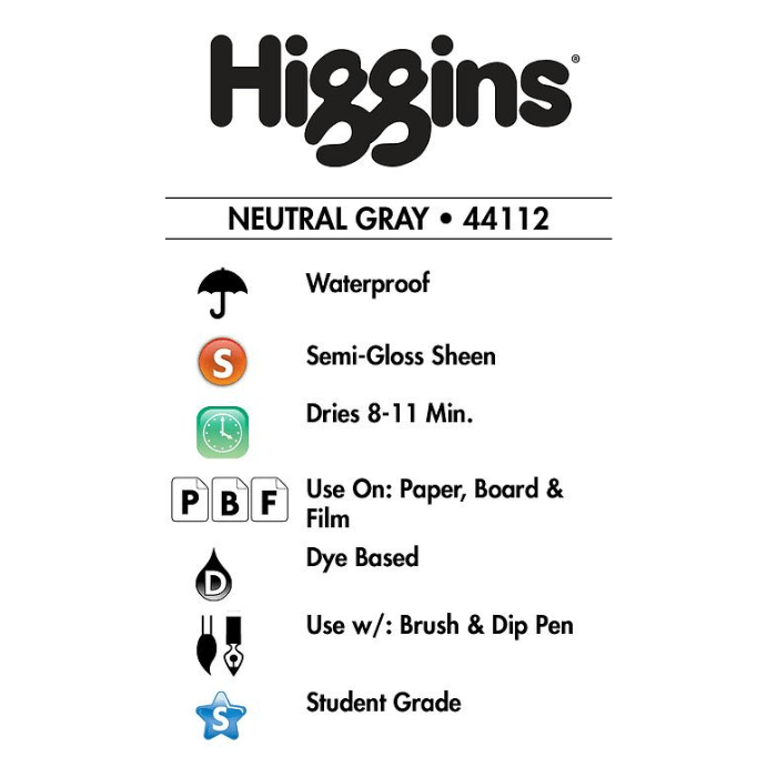 Higgins Neutral Gray Ink - 1oz - Guiry's