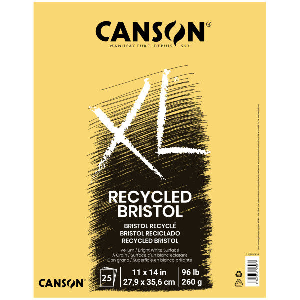 Canson XL Recycled Bristol Pad, 25 Sheets, 11" x 14"