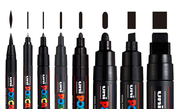 Posca All Black Set 8pc - Guiry's