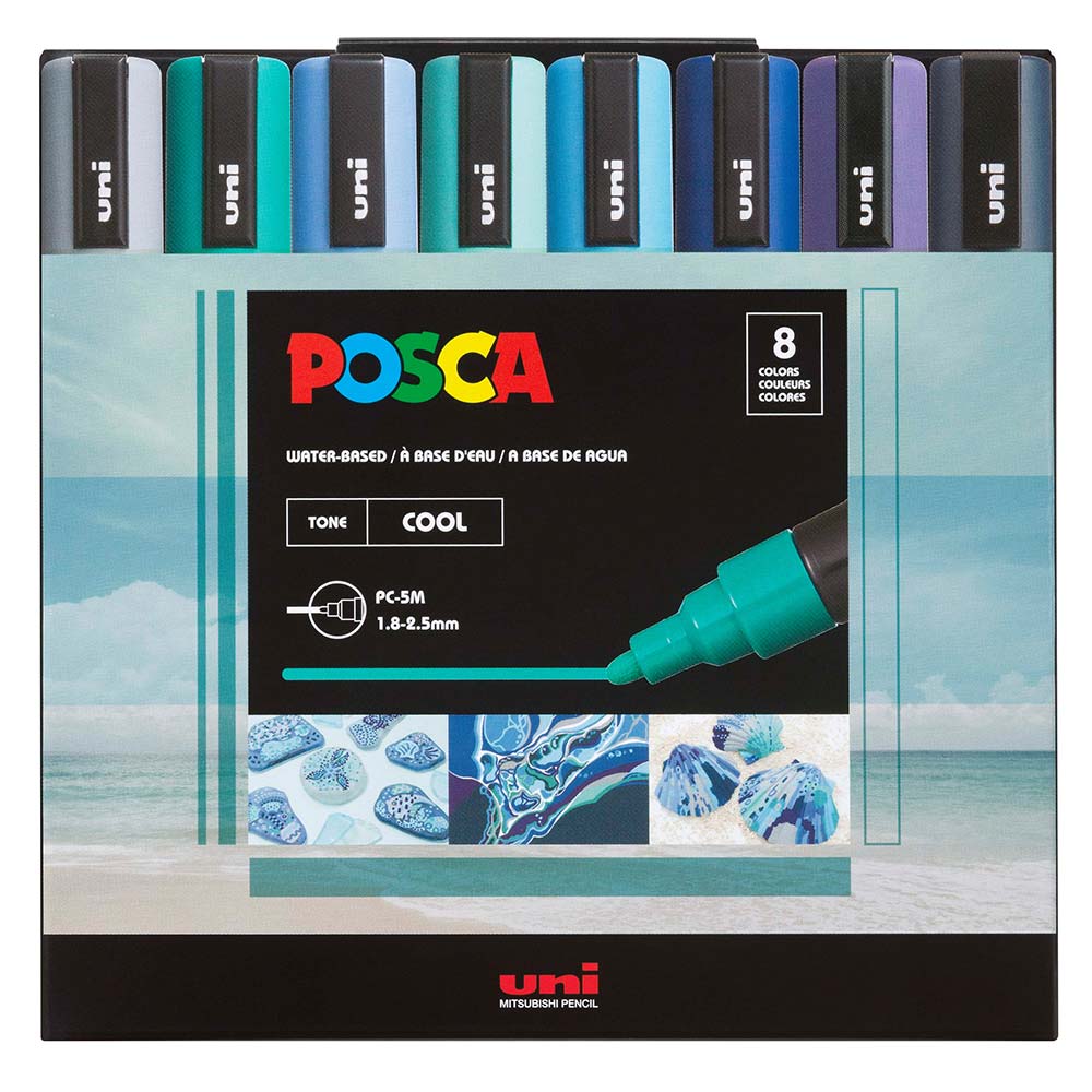 Posca PC - 5M Cool Tone Set 8pc - Guiry's