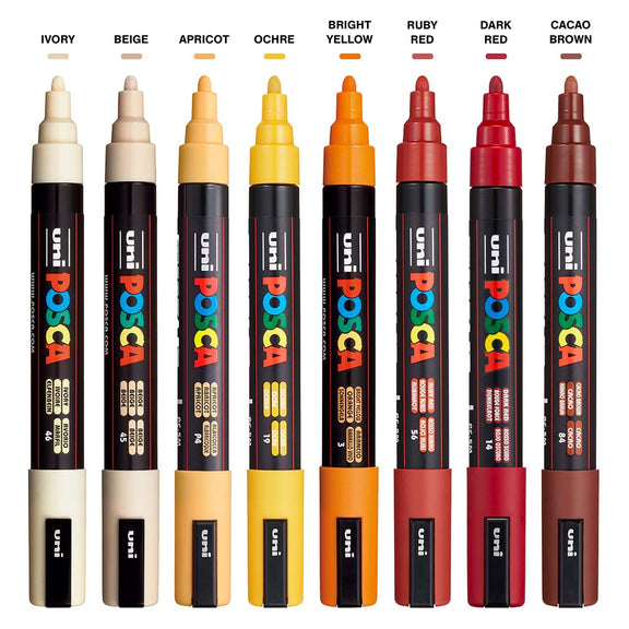 Posca PC - 5M Warm Tone Set 8pc - Guiry's