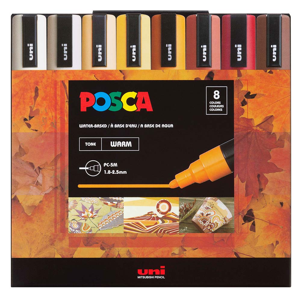 Posca PC - 5M Warm Tone Set 8pc - Guiry's