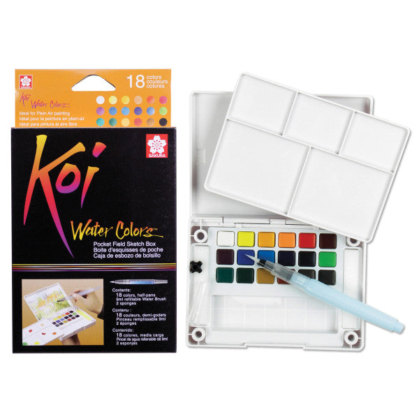 Sakura Koi Watercolor Pocket Field Sketch Box Set, 18-Colors