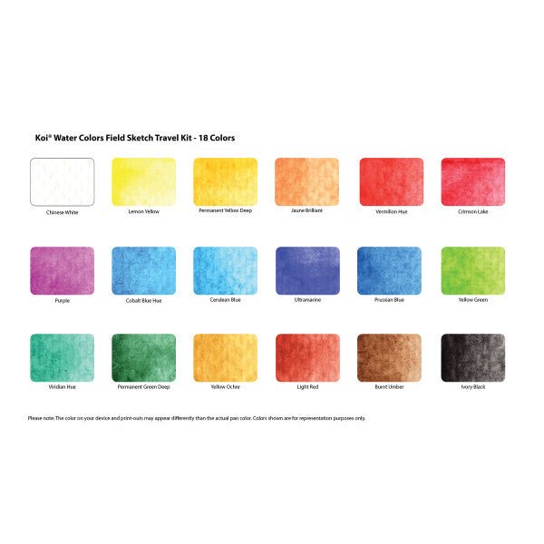 Sakura Koi Watercolor Pocket Field Sketch Box Set, 18 - Colors - Guiry's