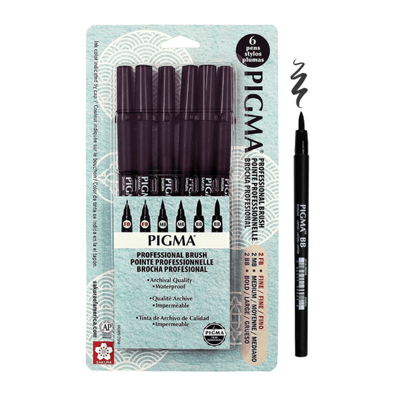 Sakura Pigma Professional 6 Piece Brush Set - Guiry's