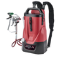 Titan Impact X 120 backpack paint sprayer side view with spray gun and hose.